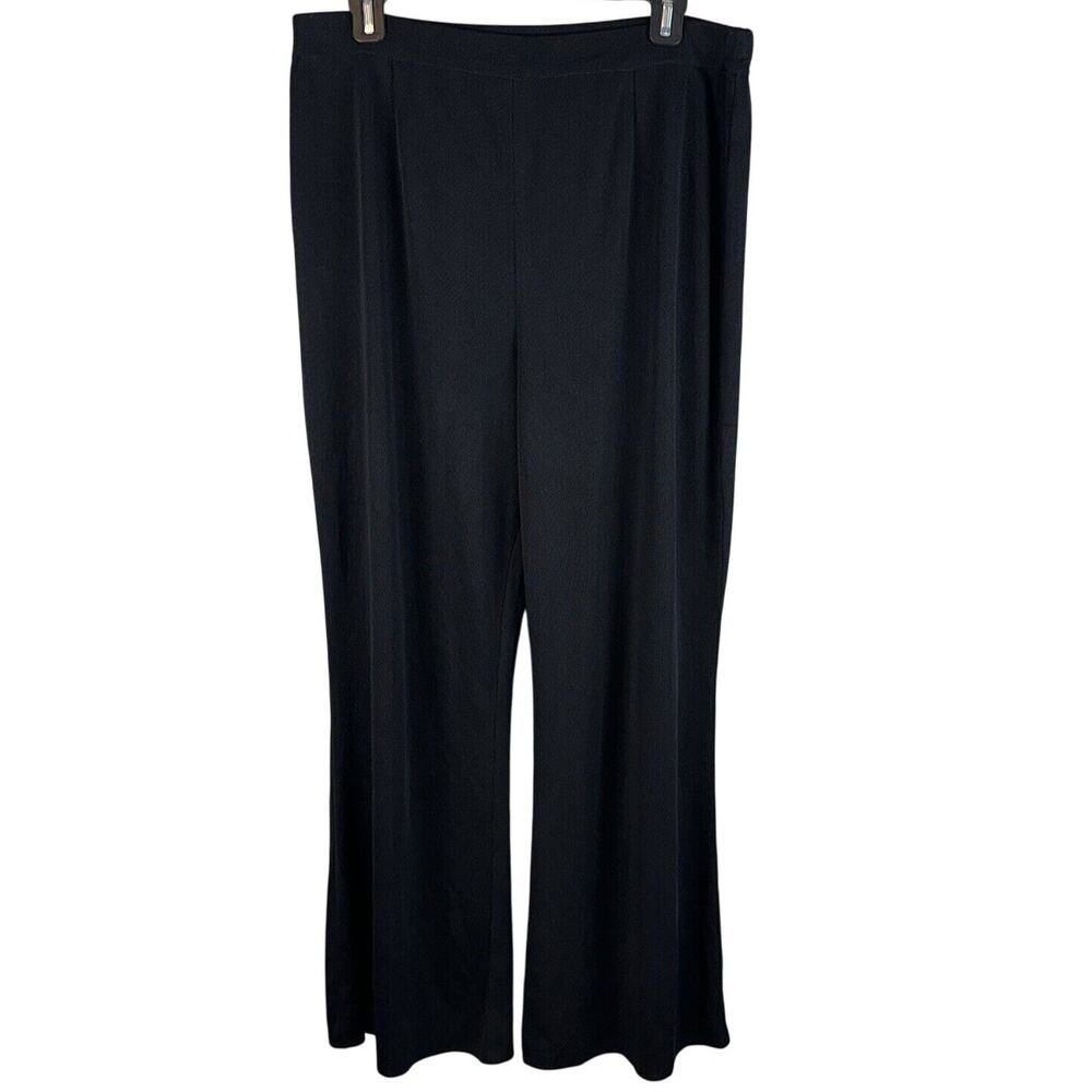 Exclusively Misook Straight Dress Leg Pants Size XL Black Pull On Stretch Knit